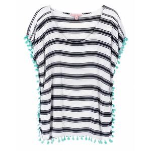 Victoria’s Secret Swim Cover Up Medium Coastal Cowgirl Boho Striped Tassel Beach